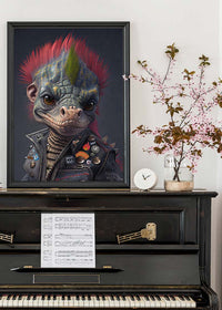 Dinosaur Punk Kids Animal Portrait Print