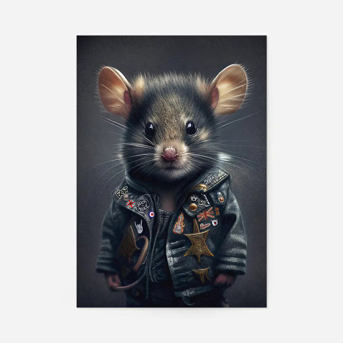 Mouse Punk Kids Animal Portrait Print