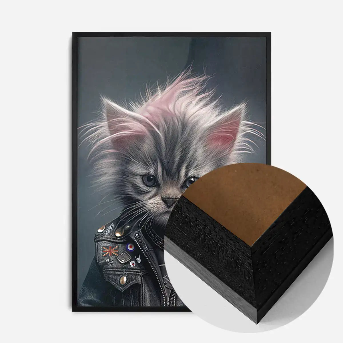 Kitten Punk Kids Animal Portrait Print