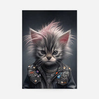 Kitten Punk Kids Animal Portrait Print