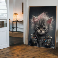 Kitten Punk Kids Animal Portrait Print
