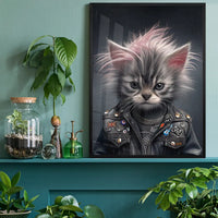 Kitten Punk Kids Animal Portrait Print