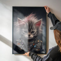 Kitten Punk Kids Animal Portrait Print