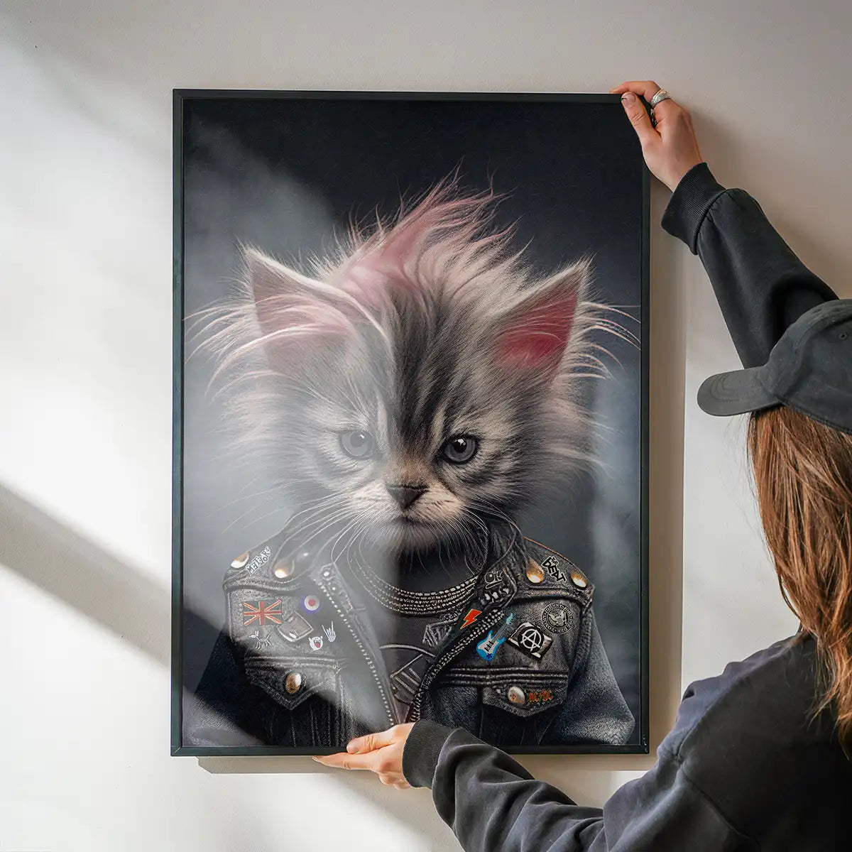 Kitten Punk Kids Animal Portrait Print