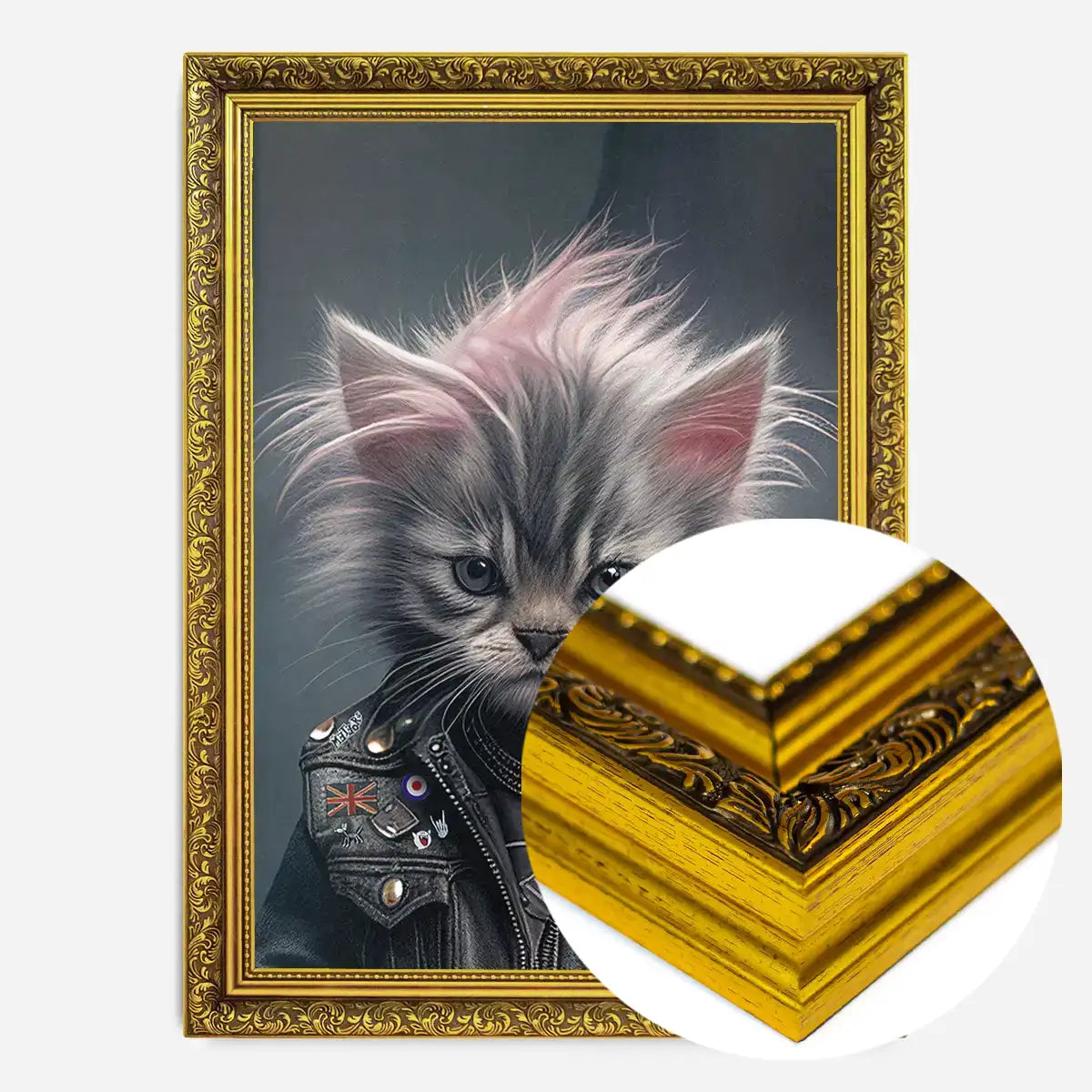 Kitten Punk Kids Animal Portrait Print