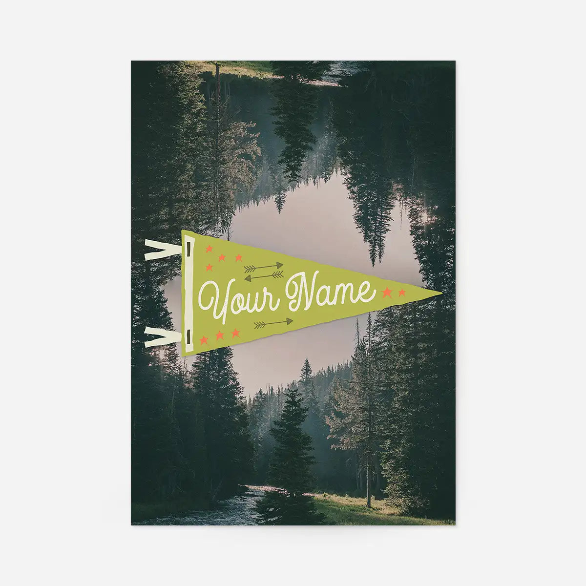 Custom Pennant Forest - Your Name Print