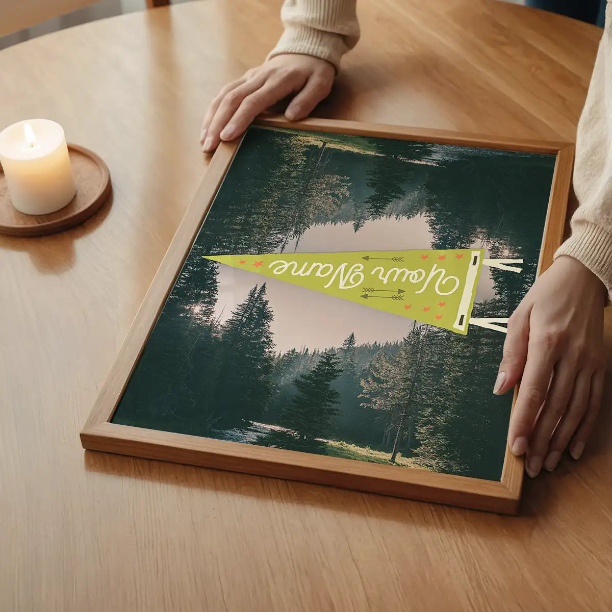 Custom Pennant Forest - Your Name Print