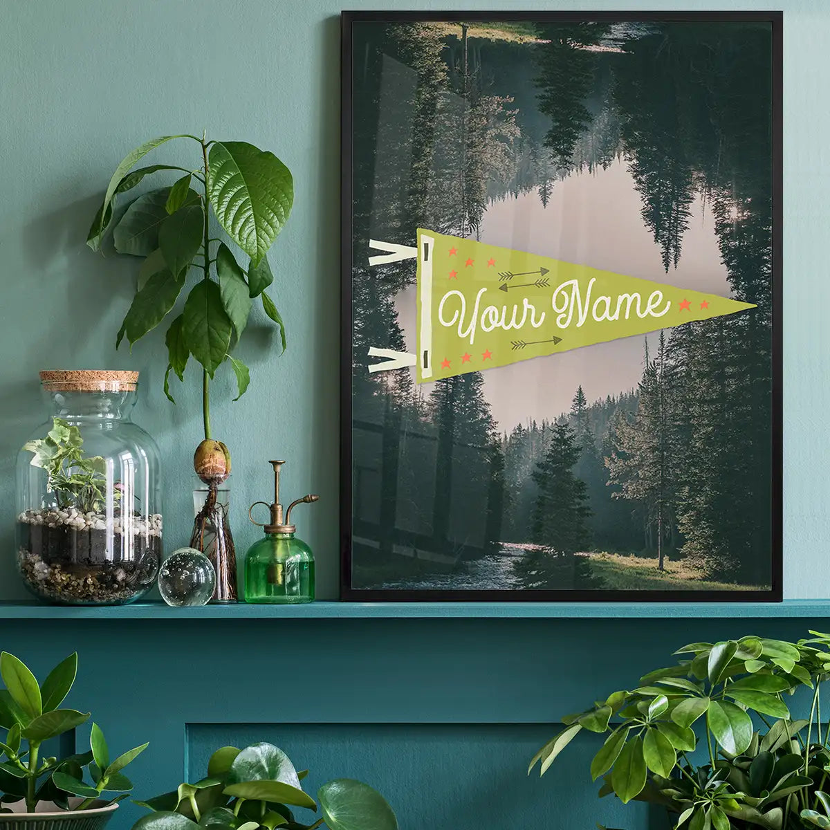 Custom Pennant Forest - Your Name Print