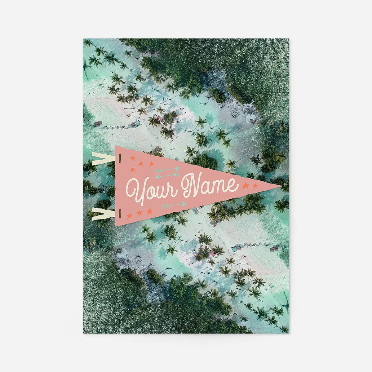 Custom Pennant Beach - Your Name Print