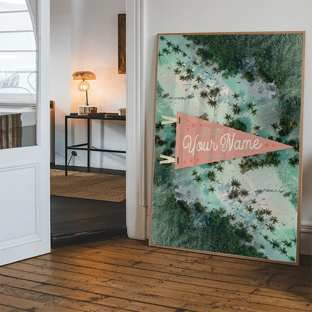 Custom Pennant Beach - Your Name Print