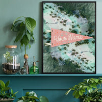 Custom Pennant Beach - Your Name Print