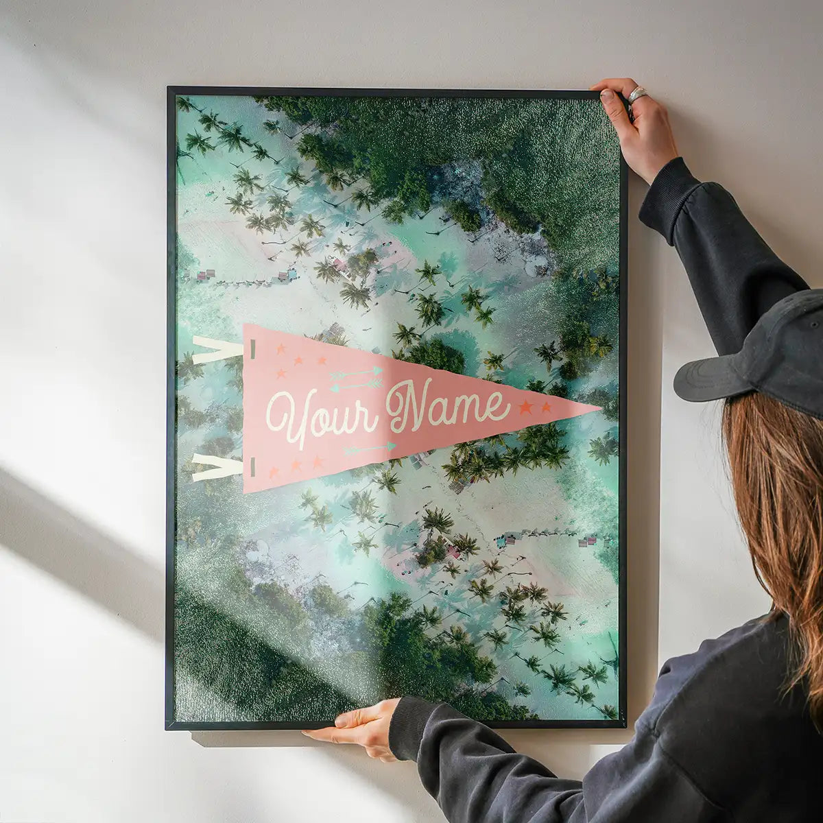 Custom Pennant Beach - Your Name Print