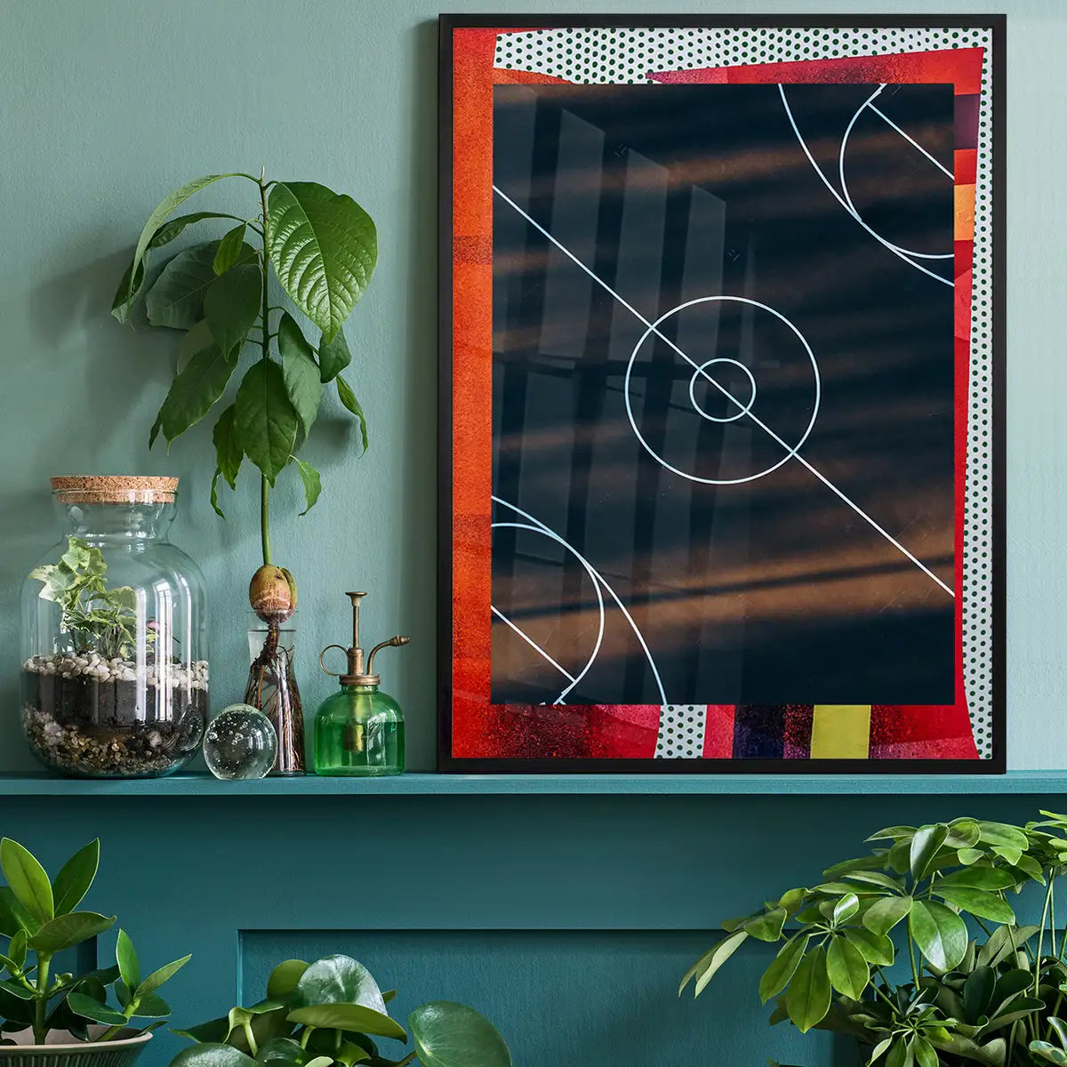 Geometric Basketball Court Print