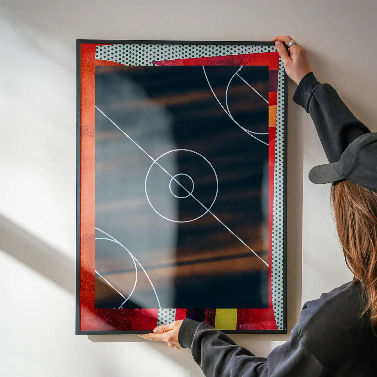 Geometric Basketball Court Print