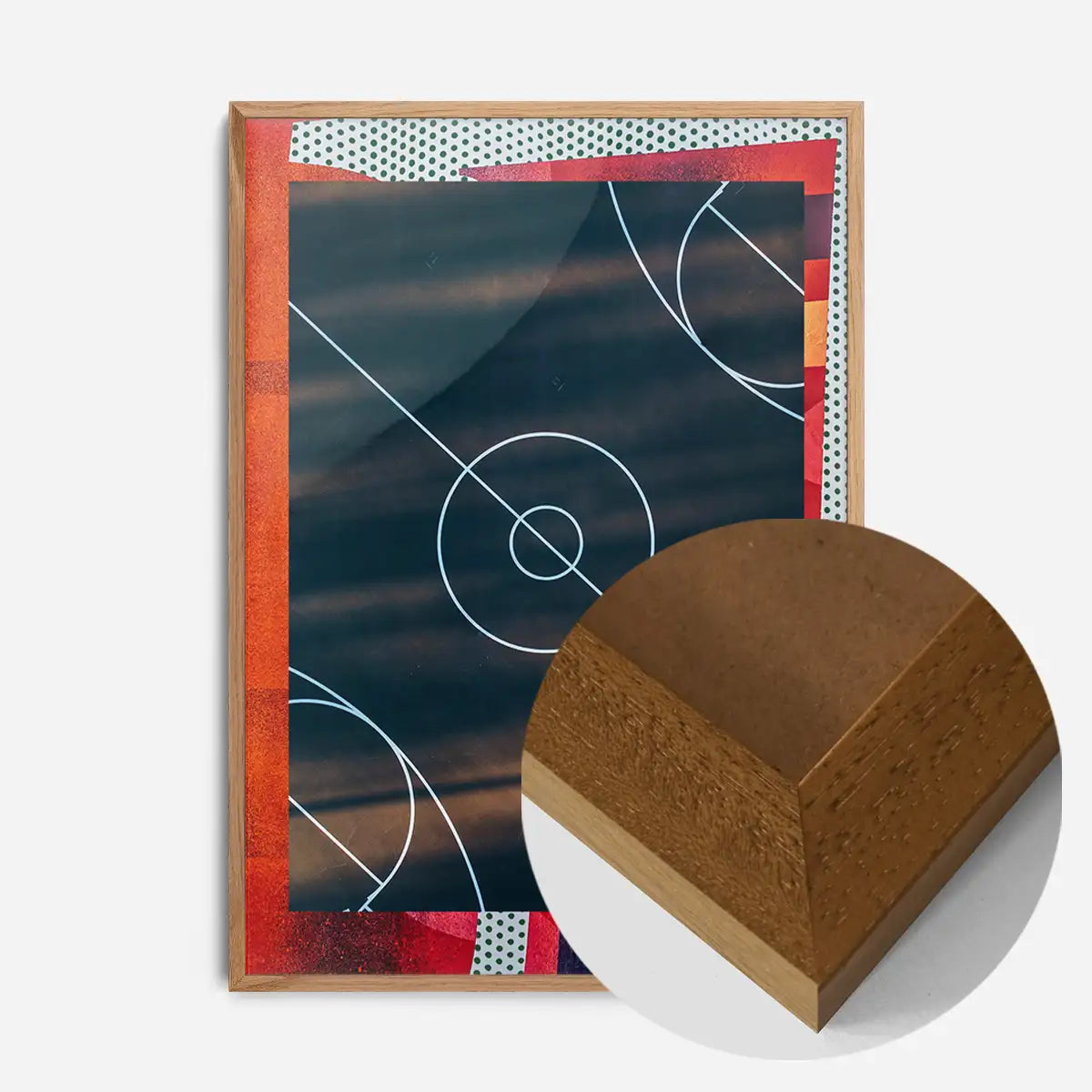 Geometric Basketball Court Print