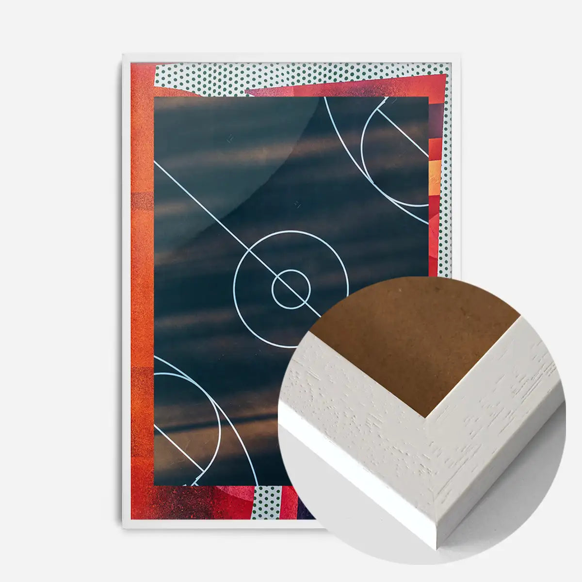Geometric Basketball Court Print