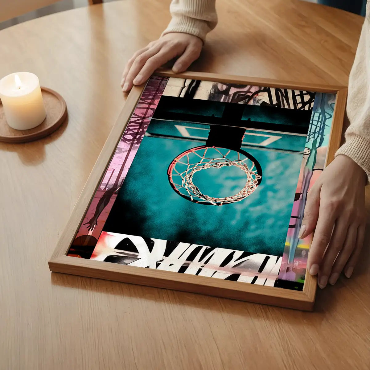 Graffiti Street-Art Basketball Hoop Print