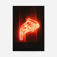 Neon Pizza Slice Print