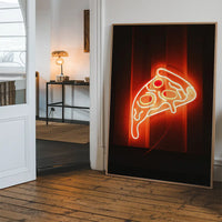 Neon Pizza Slice Print