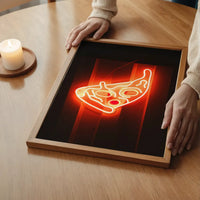 Neon Pizza Slice Print