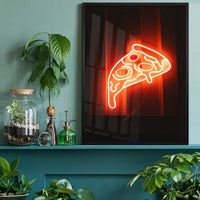 Neon Pizza Slice Print