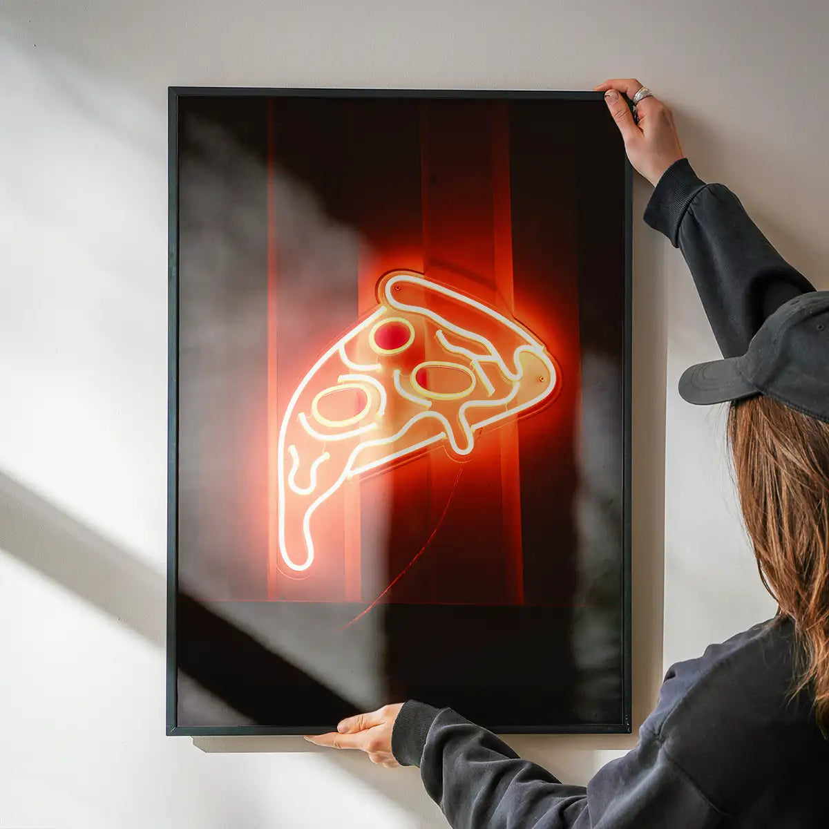 Neon Pizza Slice Print