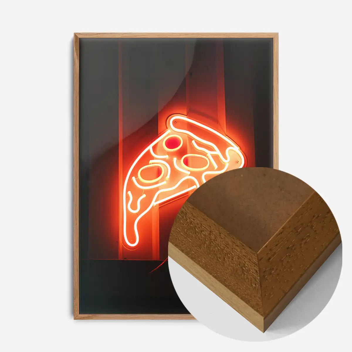 Neon Pizza Slice Print