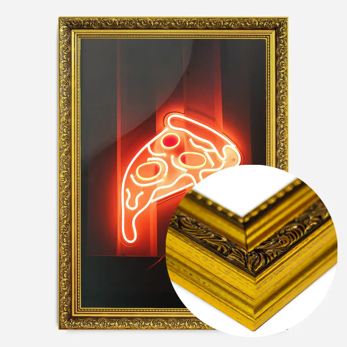 Neon Pizza Slice Print
