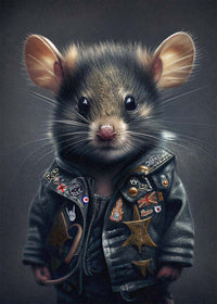 Mouse Punk Kids Animal Portrait Print