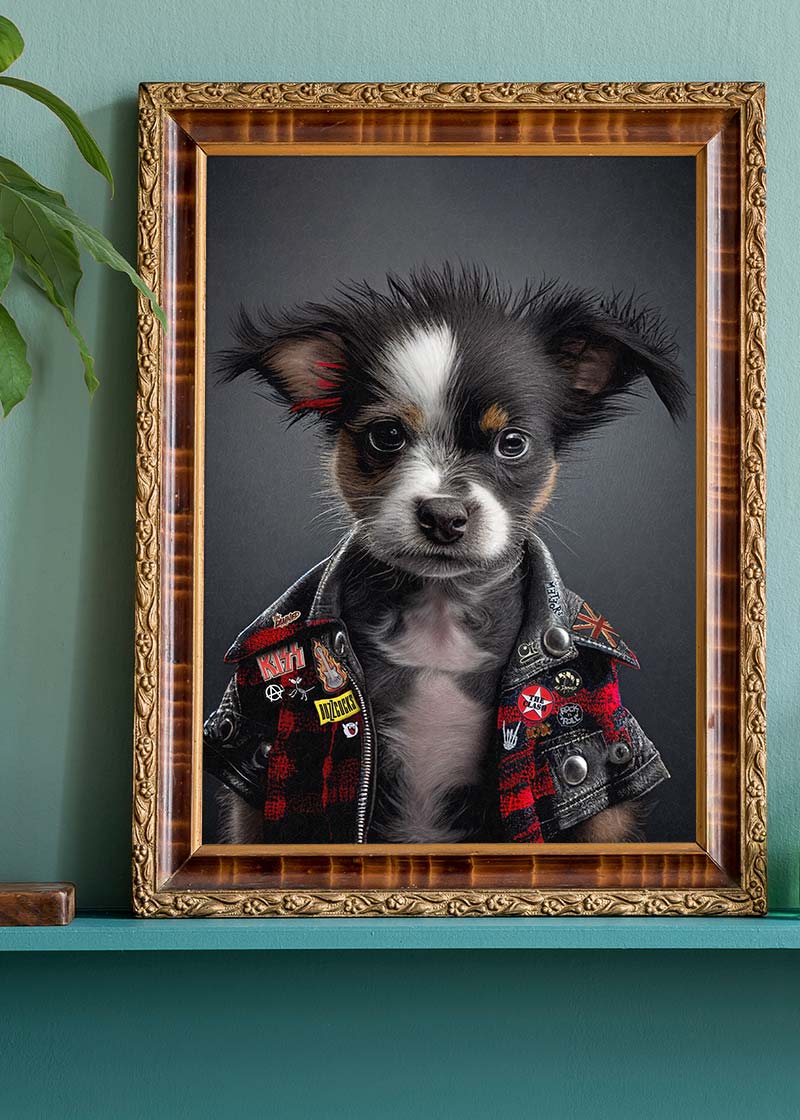 Puppy Punk Kids Animal Portrait Print