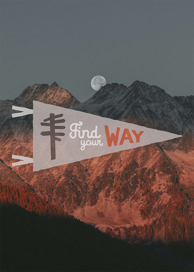 Find Your Way Pennant Print