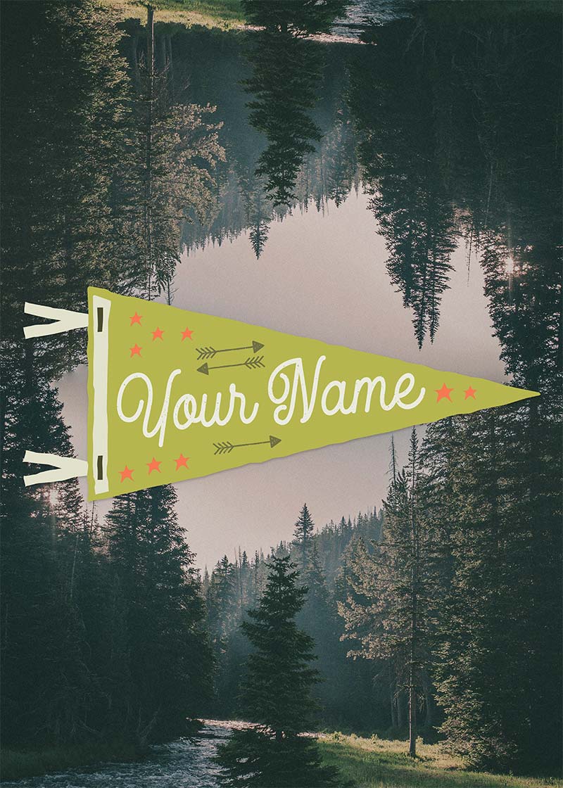 Custom Pennant Forest - Your Name Print