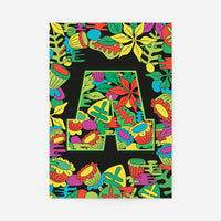 Single Pattern Leafy Letter Personalised Initial Green Print