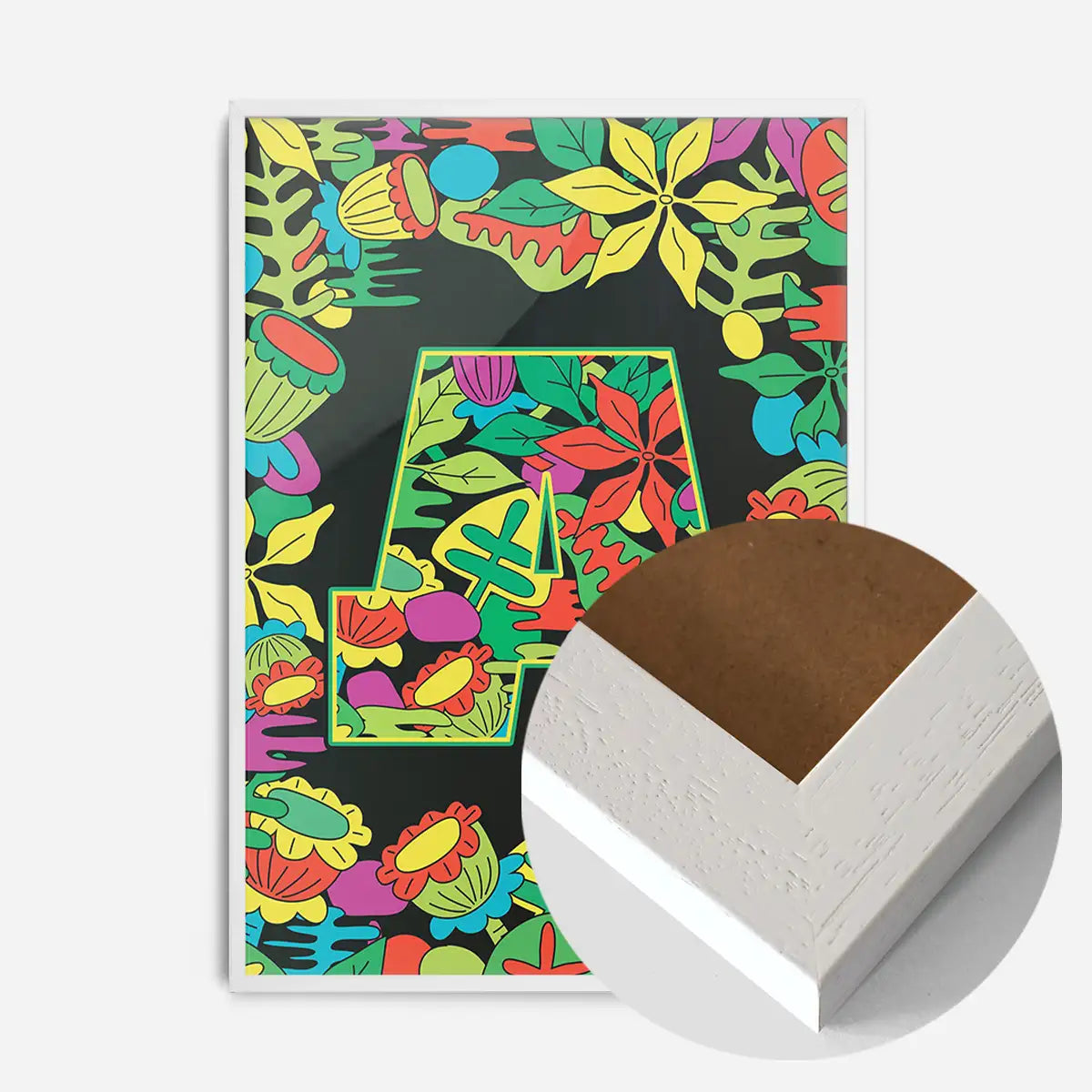Single Pattern Leafy Letter Personalised Initial Green Print