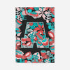 Single Pattern Leafy Letter Personalised Initial Teal Print