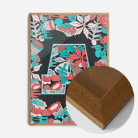 Single Pattern Leafy Letter Personalised Initial Teal Print