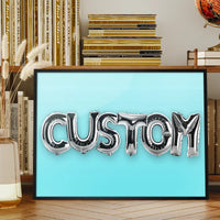 Foil Balloon Style Personalised Name Blue Print