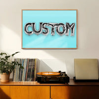 Foil Balloon Style Personalised Name Blue Print
