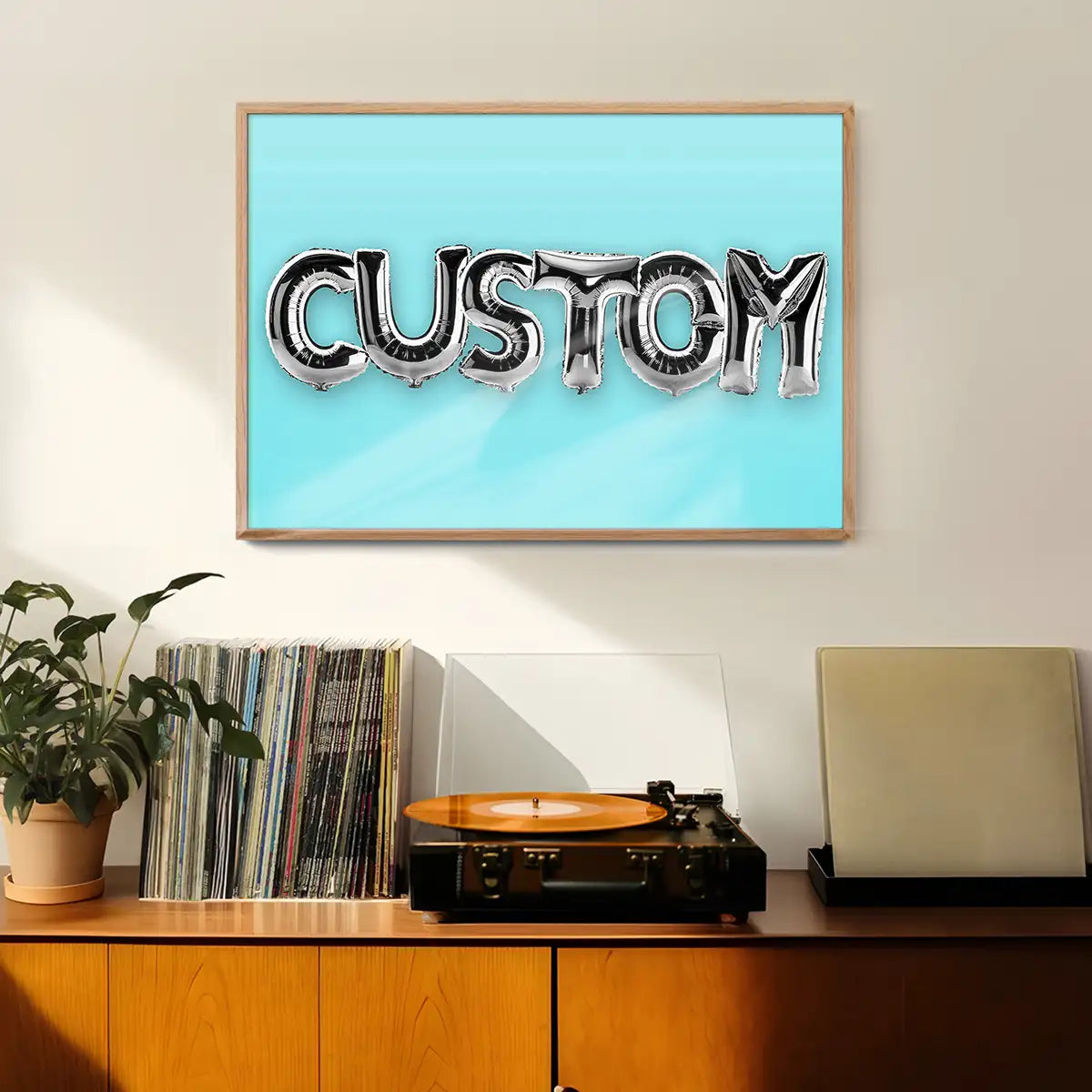Foil Balloon Style Personalised Name Blue Print