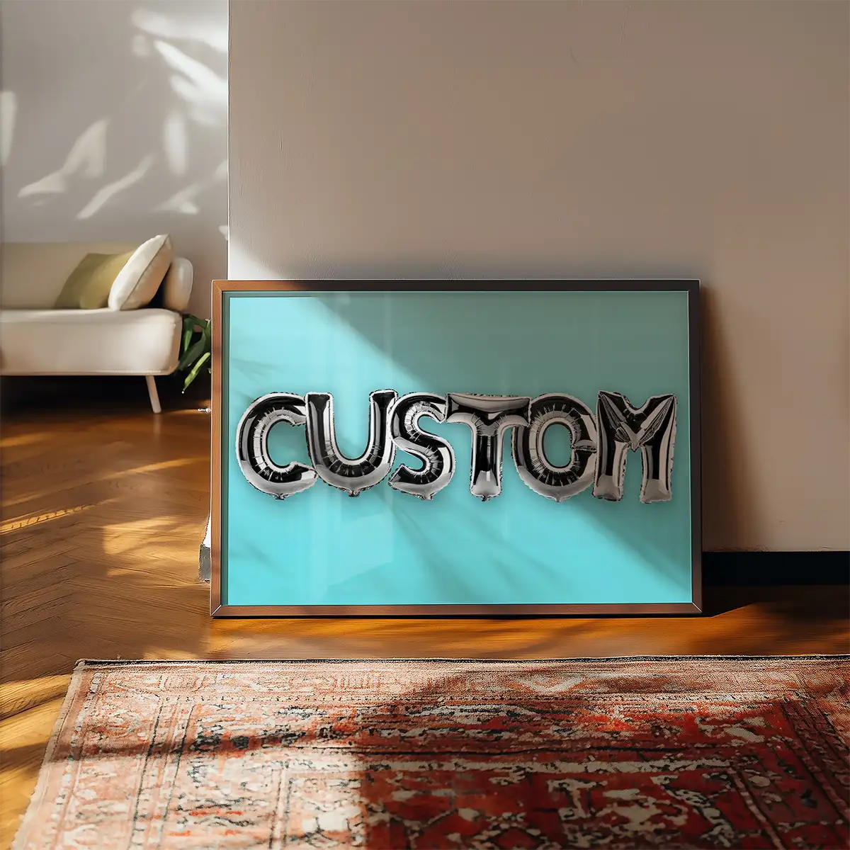 Foil Balloon Style Personalised Name Blue Print