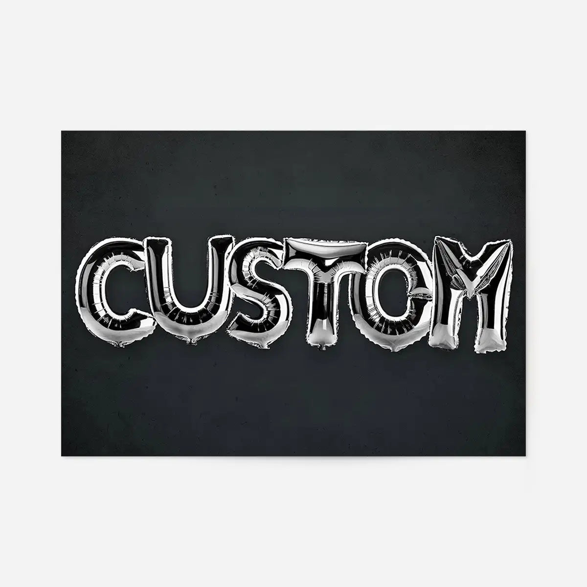 Foil Balloon Style Personalised Name Grey Print
