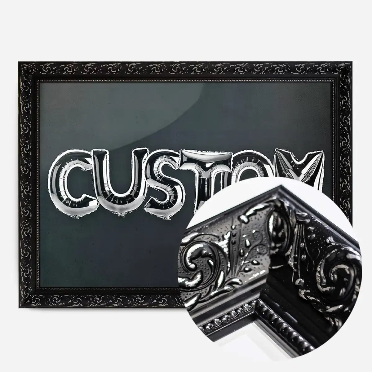 Foil Balloon Style Personalised Name Grey Print