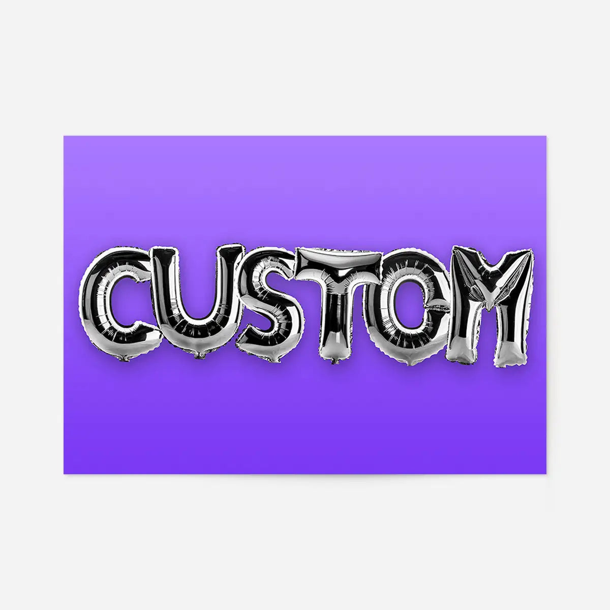 Foil Balloon Style Personalised Name Purple Print