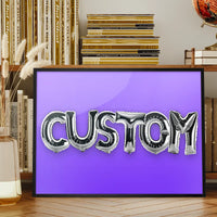 Foil Balloon Style Personalised Name Purple Print
