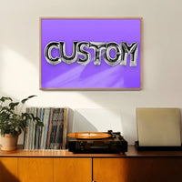 Foil Balloon Style Personalised Name Purple Print