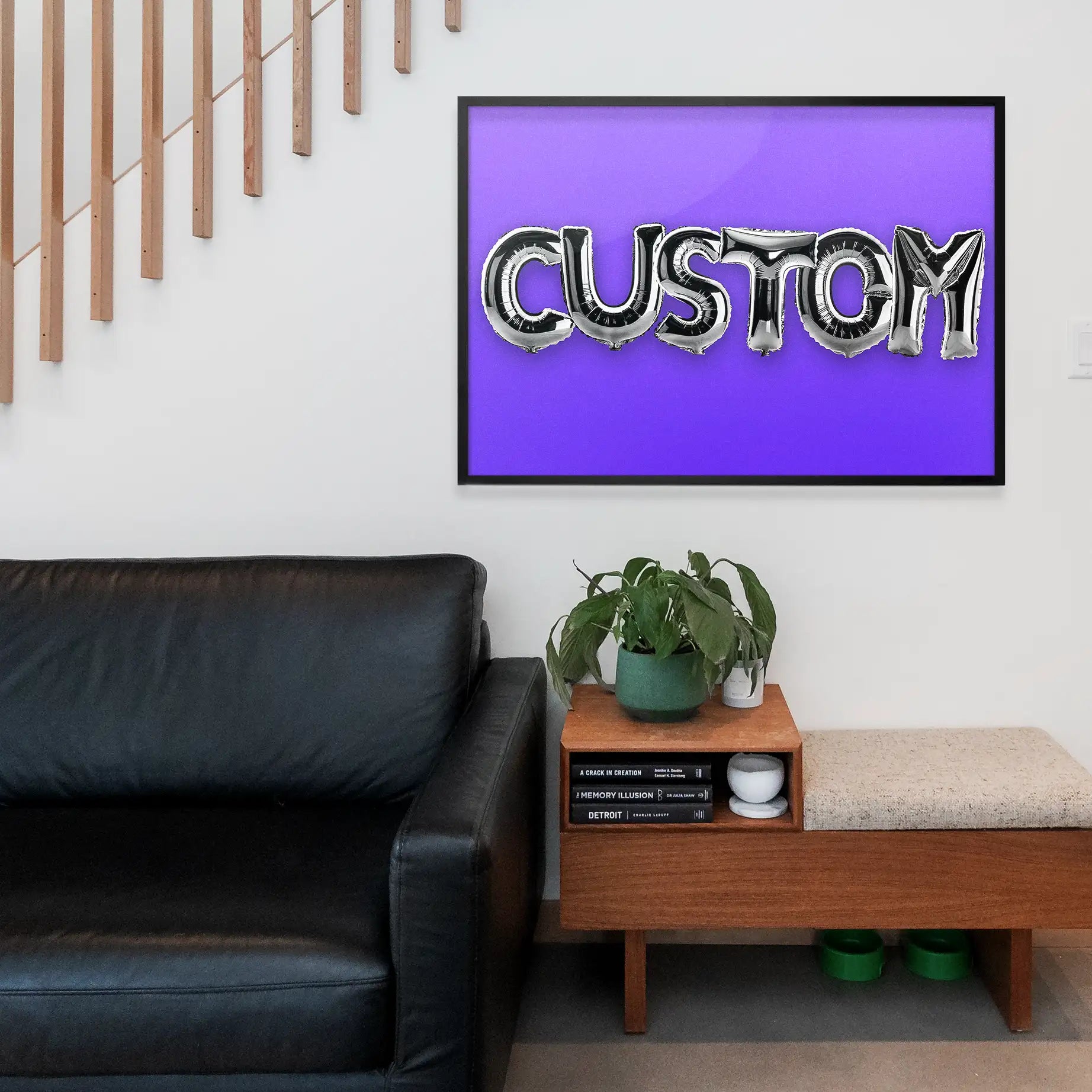 Foil Balloon Style Personalised Name Purple Print