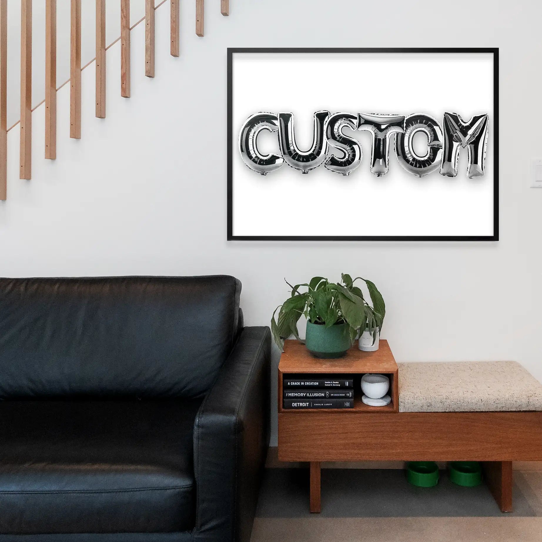 Foil Balloon Style Personalised Name White Print