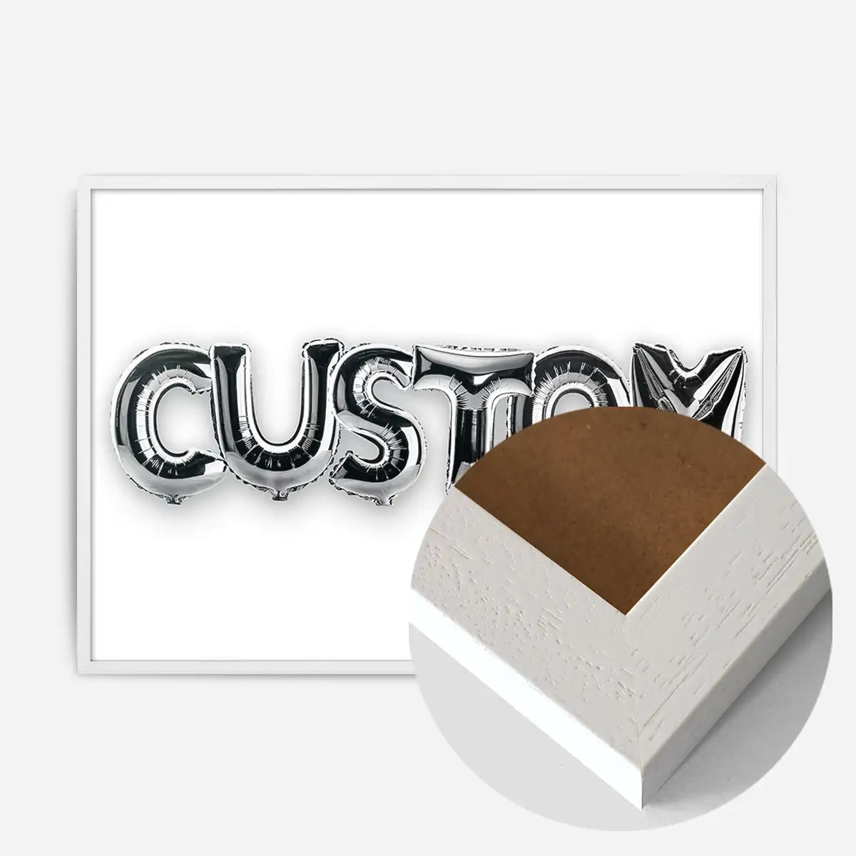 Foil Balloon Style Personalised Name White Print