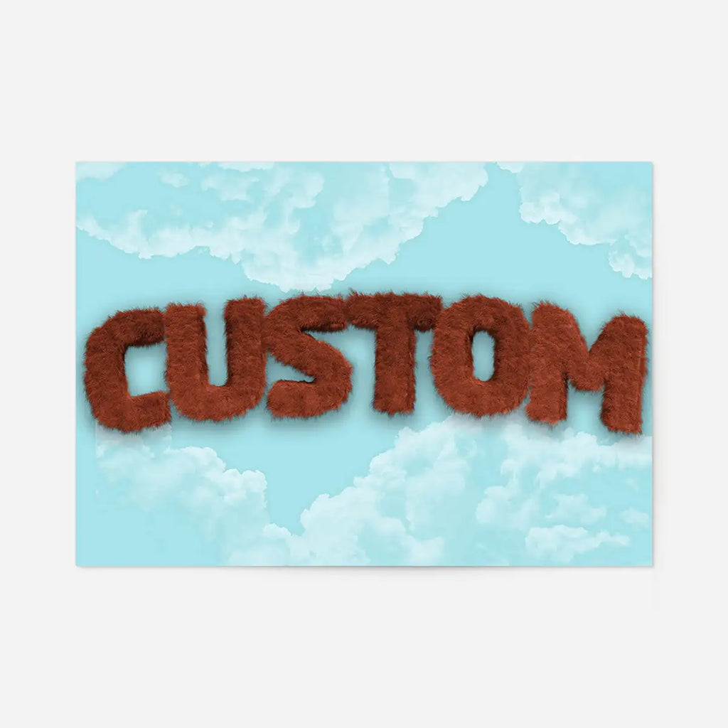 Brown Fur Style Sky Personalised Name Print