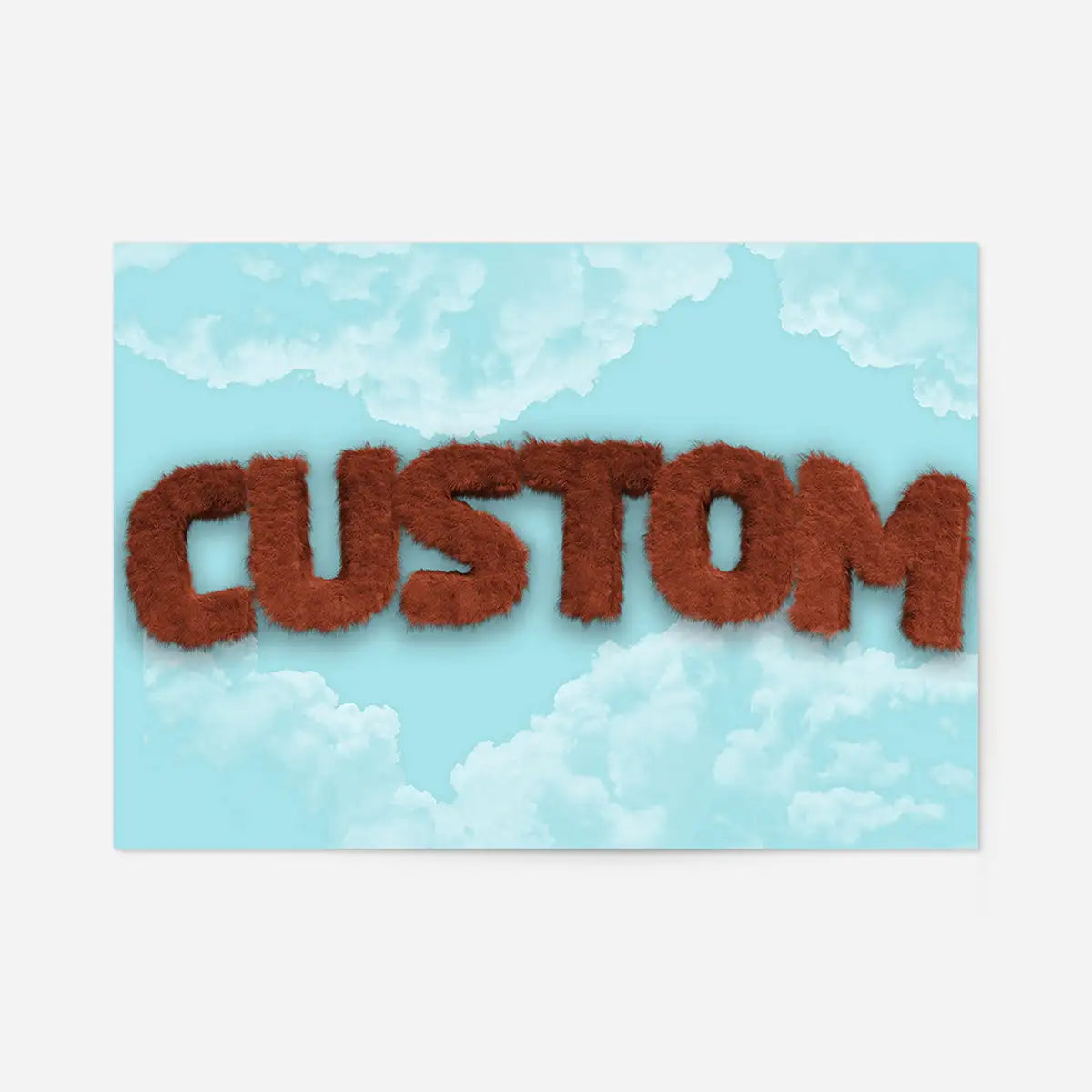 Brown Fur Style Blue Sky Personalised Name Print